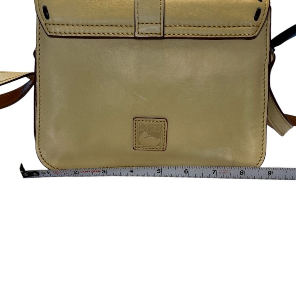 Dooney & Bourke cream binocular bag w/brown leather stitching, red interior - Picture 13 of 16